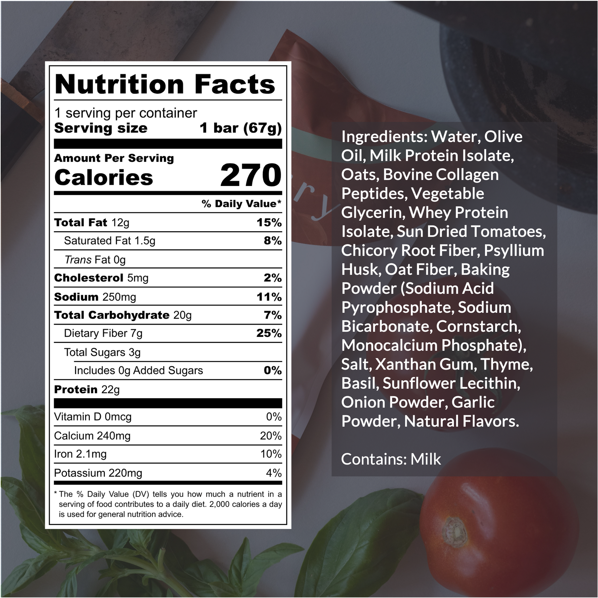 Tomato & Basil Protein Bar