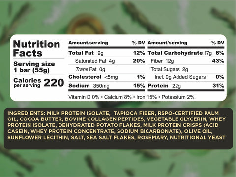 SVRY Rosemary Olive Oil Protein Bar